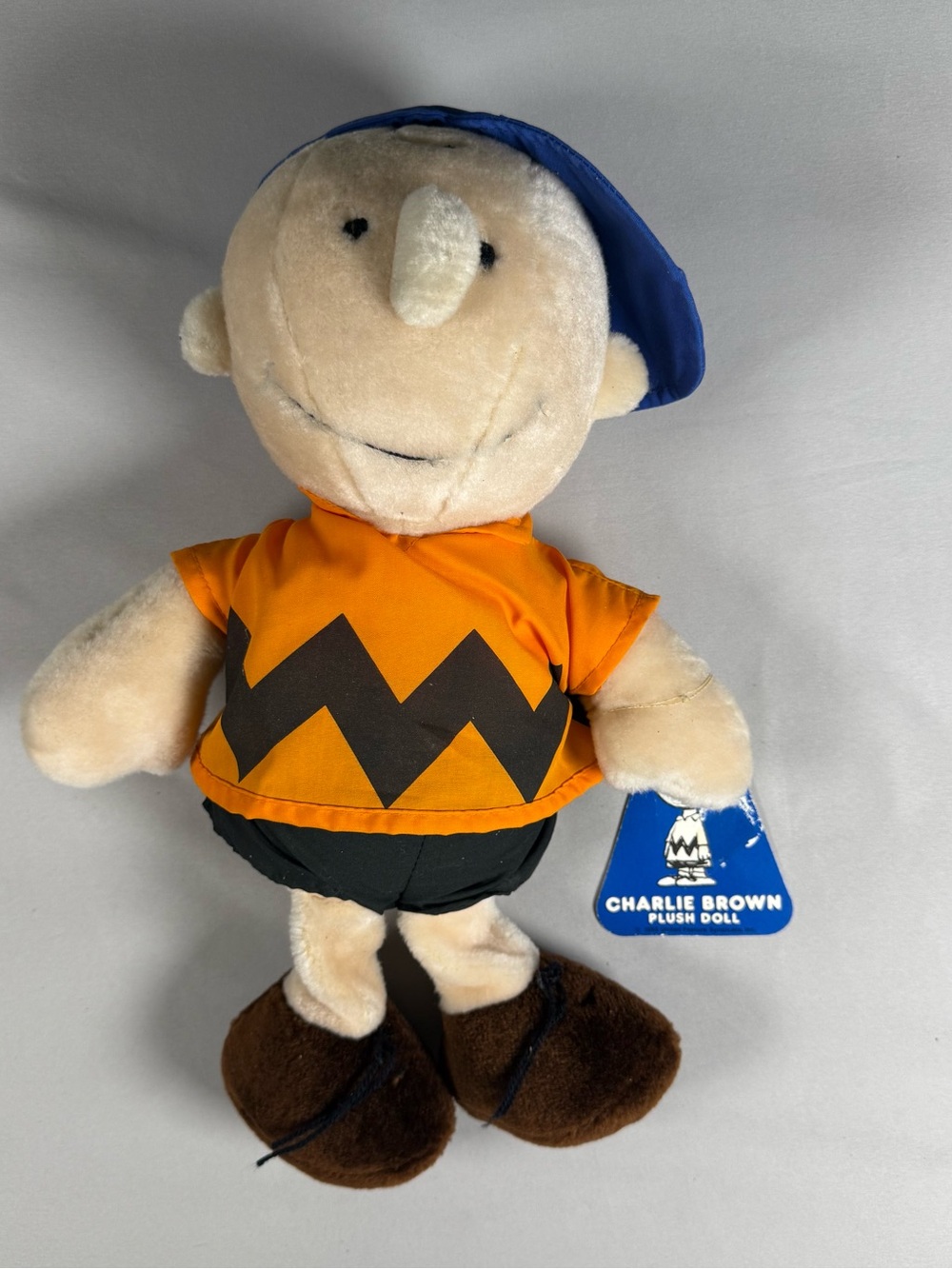 Vintage 1966 Charlie Brown Peanuts Plush 14" Doll